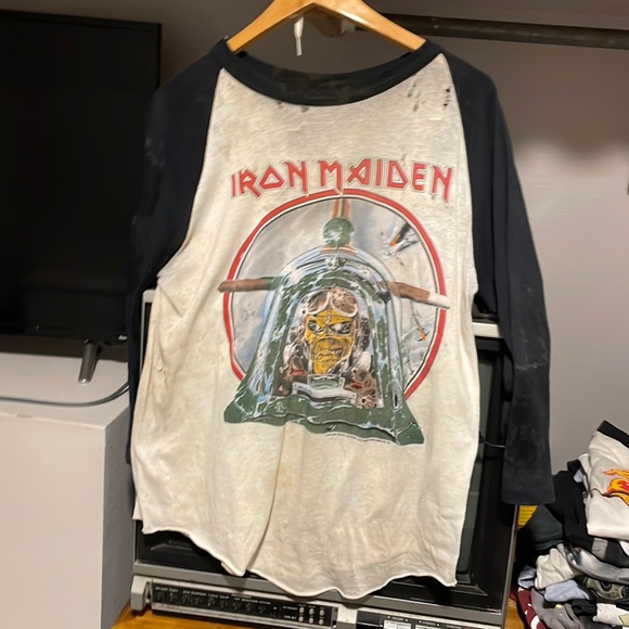 Iron maiden 1984 RARE vintage Aces High 3/4 length sleeves Tee